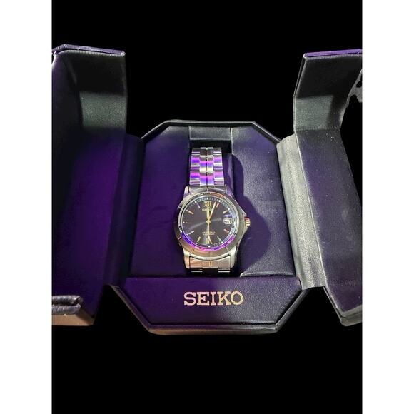 Seiko SLL049 Perpetual Calendar Black Dial Stainless Steel Men's Quartz Watch